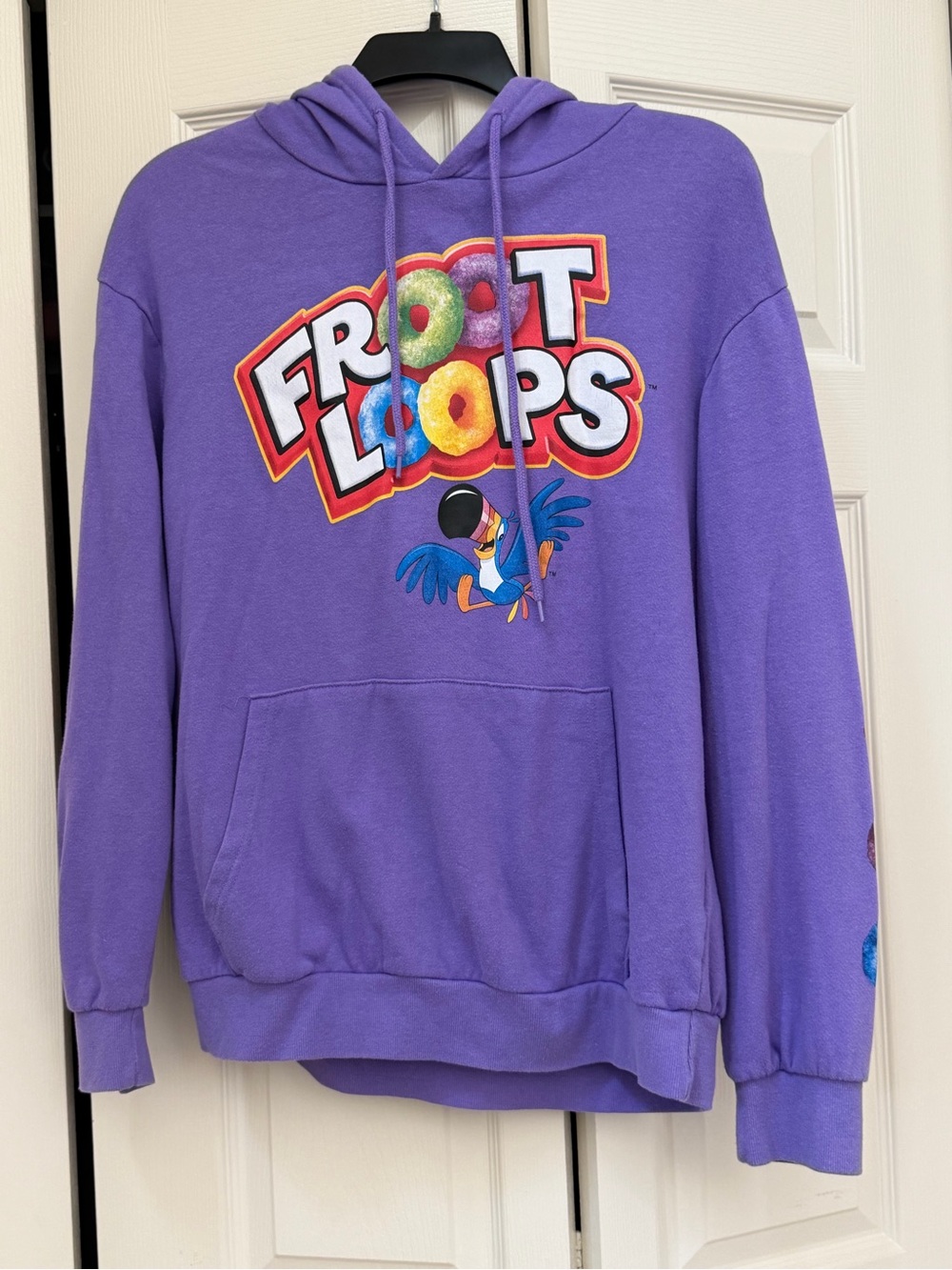 EUC - Purple Froot Loops Hoodie - Graphic Pullover - Men's Large